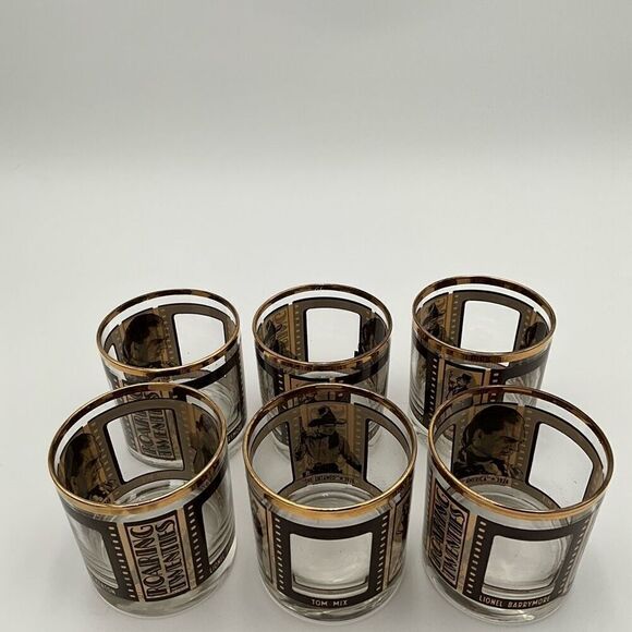 ROARING TWENTIES Silent Film Actors Whiskey Glasses - Picture 2 of 7